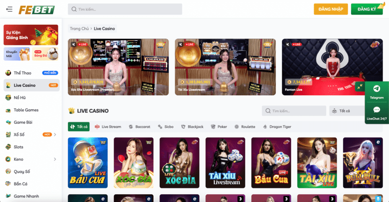 Sảnh Livestream Casino với các Dealer Xinh đẹp